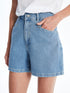 LC Waikiki Women's Straight Elastic Waist Jean Shorts